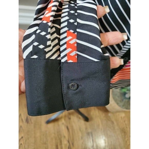 Attention Women's Multicolor 100% Polyester Long Sleeve Collared Top Shirt - Picture 10 of 15